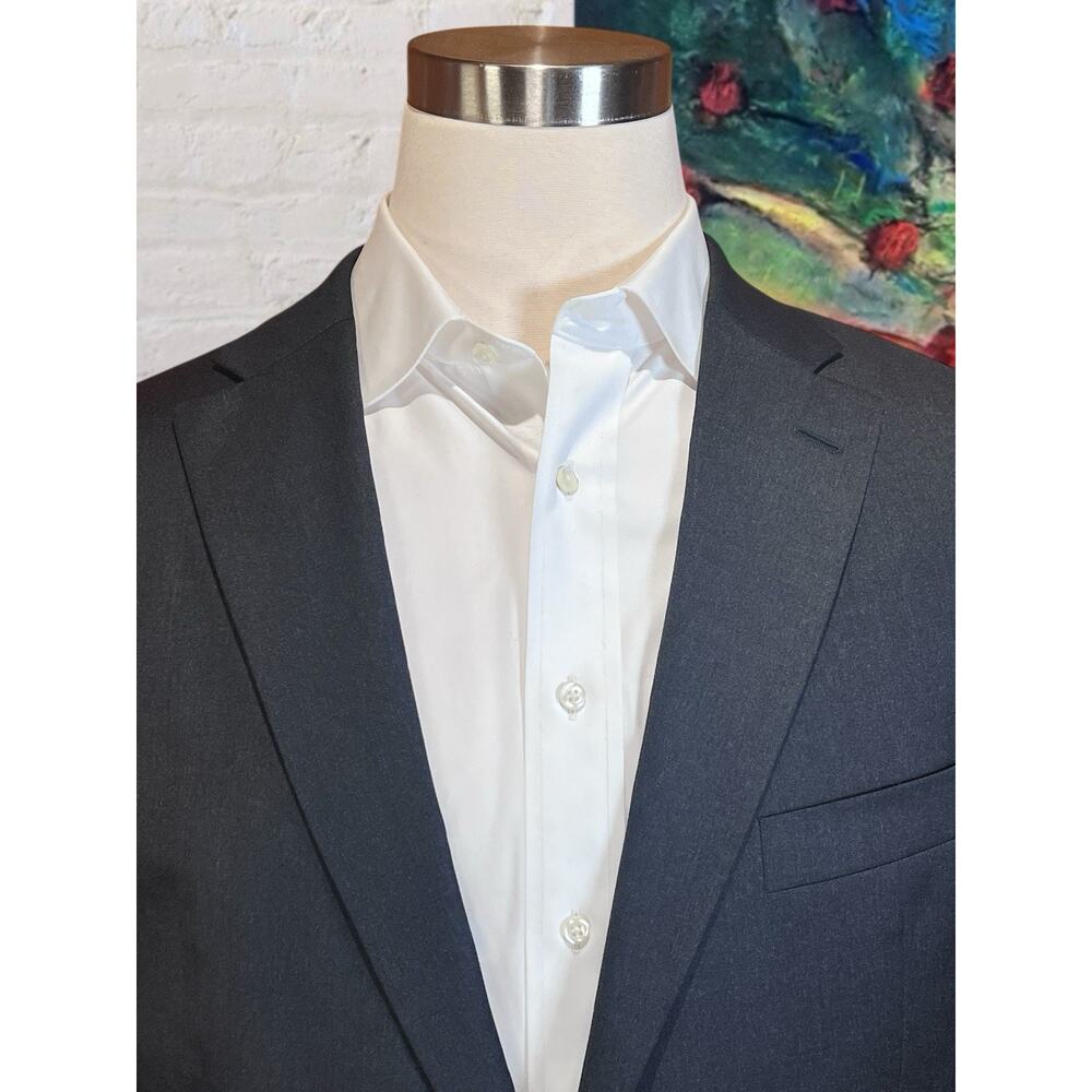 Hugo Boss 44R Solid Charcoal Gray Blazer Jacket Super 100s USA - Picture 4 of 16